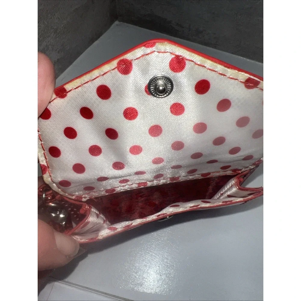 Disney Parks Red Sparkle Minnie Mouse, Zipper Wallet/Button Pocket Purse